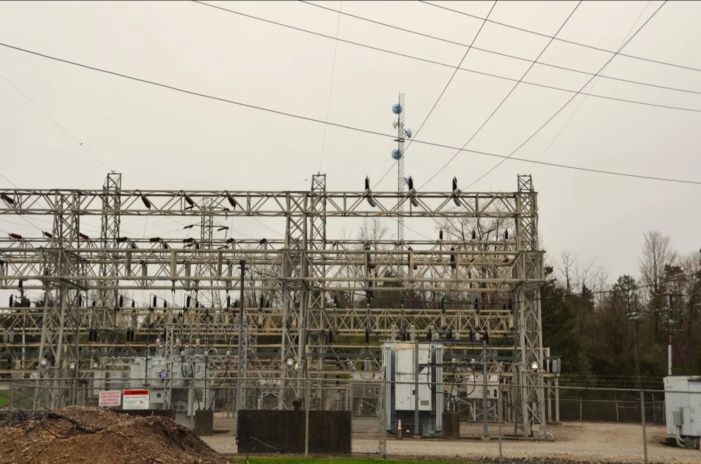 Editorial photograph of an electrical substation; not a NeutronOS installation.